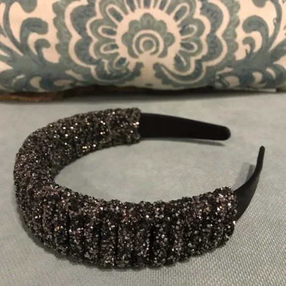 LANE BRYANT NWOT Embellished Statement Headband in Hematite Gray Black - Picture 8 of 12